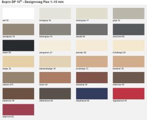 Vloeren Venlo - Tegels - Sopro DF10 voegpasta kleurkaart